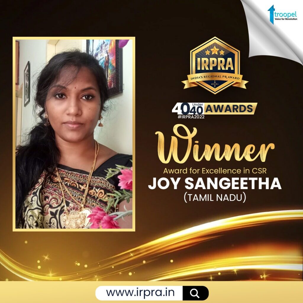 Chennai woman PR professional is the only one from Tamil Nadu to get selected for India’s Regional PR Awards 2022 (IRPRA #40u40)