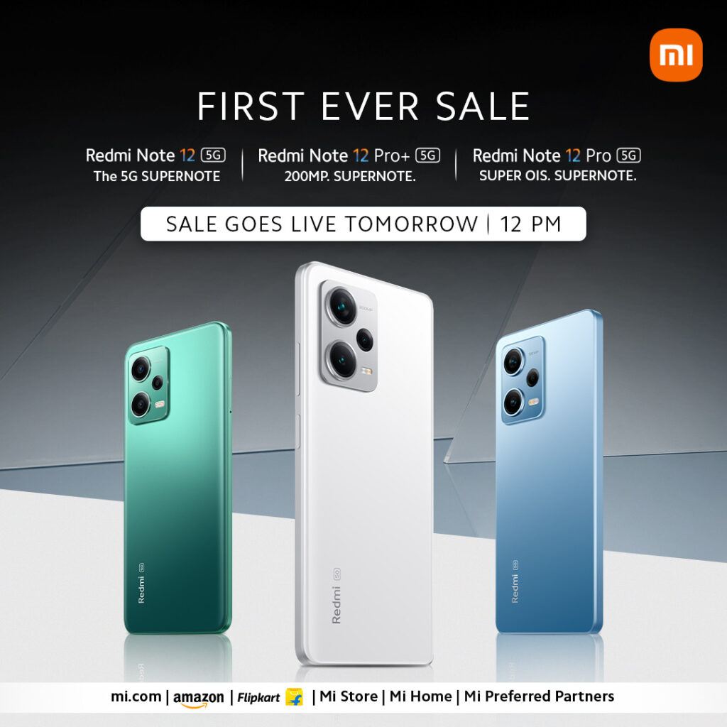 Super Sale for the #SuperNote Redmi Note 12 5G series starting tomorrow