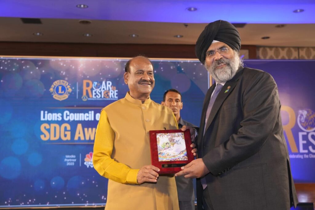Lok Sabha speaker Om Birla gives away Lion’s Roar to Restore SDG awards