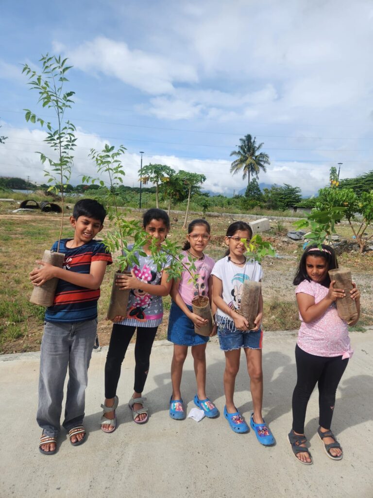 Children from Coimbatore Metropolitan Ladies Circle 23 Conduct Tree Plantation Drive