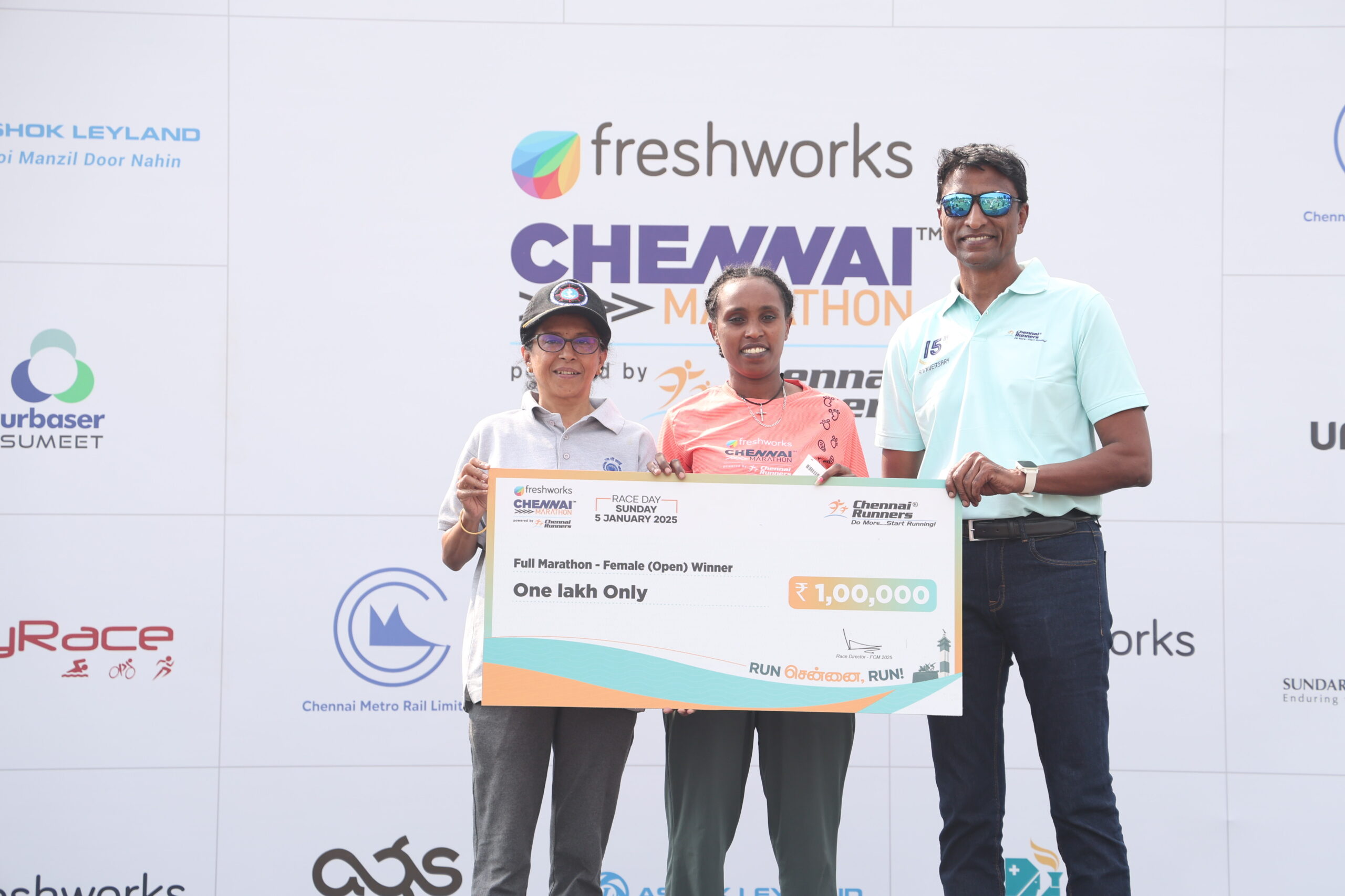 Gyan Babu and Senait Kefelegn win the Freshworks Chennai Men’s and Women’s Full Marathon 2025 powered by Chennai Runners