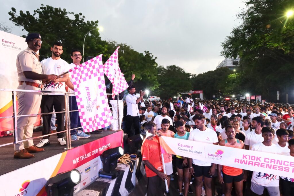 Kauvery Hospital Hosts 6,500 Participants in the K10K Cancer Awareness Run