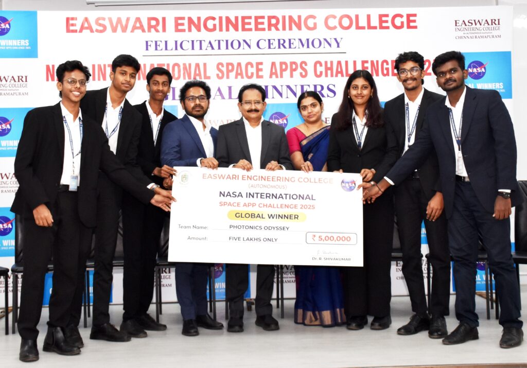 Easwari Engineering College, Chennai Students Win Global Honour at NASA Space Apps Challenge 2025