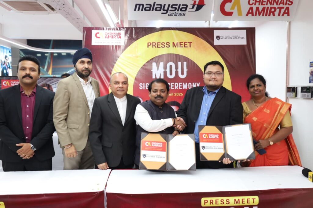 Chennais Amirta International Aviation College Signs MoU with University College of Aviation Malaysia for Direct Training
