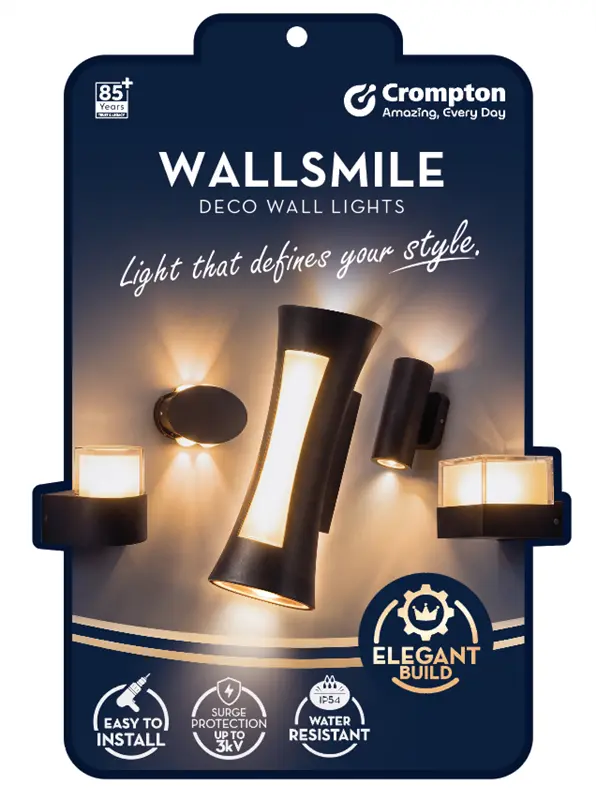 Crompton Brings Style and Durability Outdoors with its New WallSmile Outdoor Deco Wall Light Range
